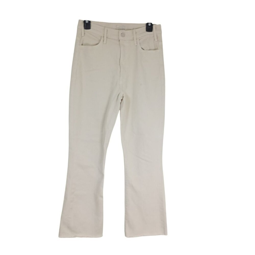 MOTHER The Hustler Ankle Fray Womens Beige Jeans Size 28